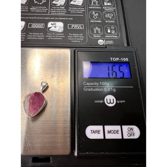 NEW Watermelon Tri color tourmaline sterling silver pendant 1.65 grams - Picture 8 of 8